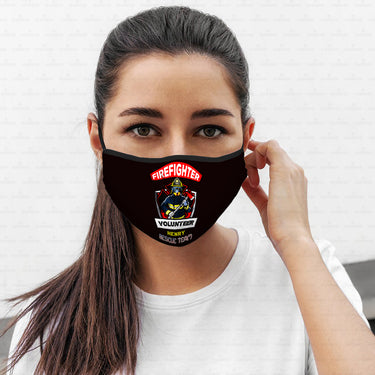 Personalized Dog Gift Idea - Firefighter Volunteer Rescue Team For Dog Lovers - Cloth Mask